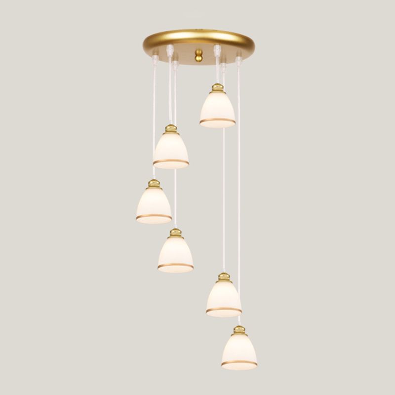 Geometrischer Schattenstreppenhänke Lichtglas zeitgenössischer Multi -Licht -Anhänger