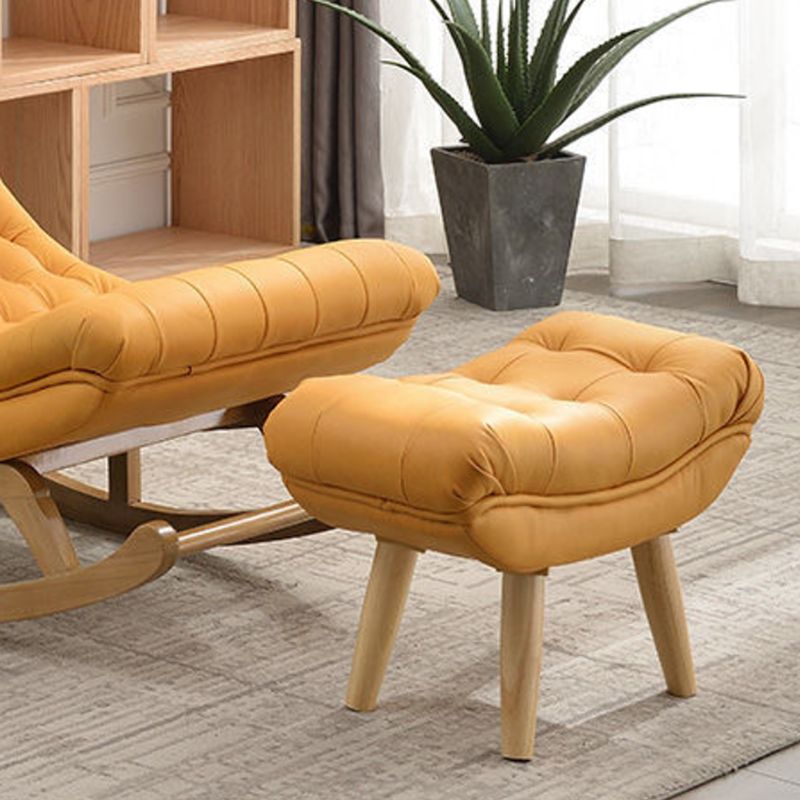 Fabric Rocker Chair Solid Color Contemporary Tufted Cushions Rocker Chair with Ottoman