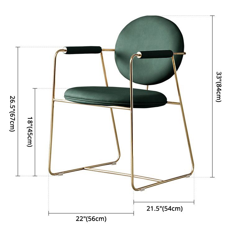 Nordic Cushioned Dining Chair 33"H King Louis Back Side Chair with Metal Base for Restaurant