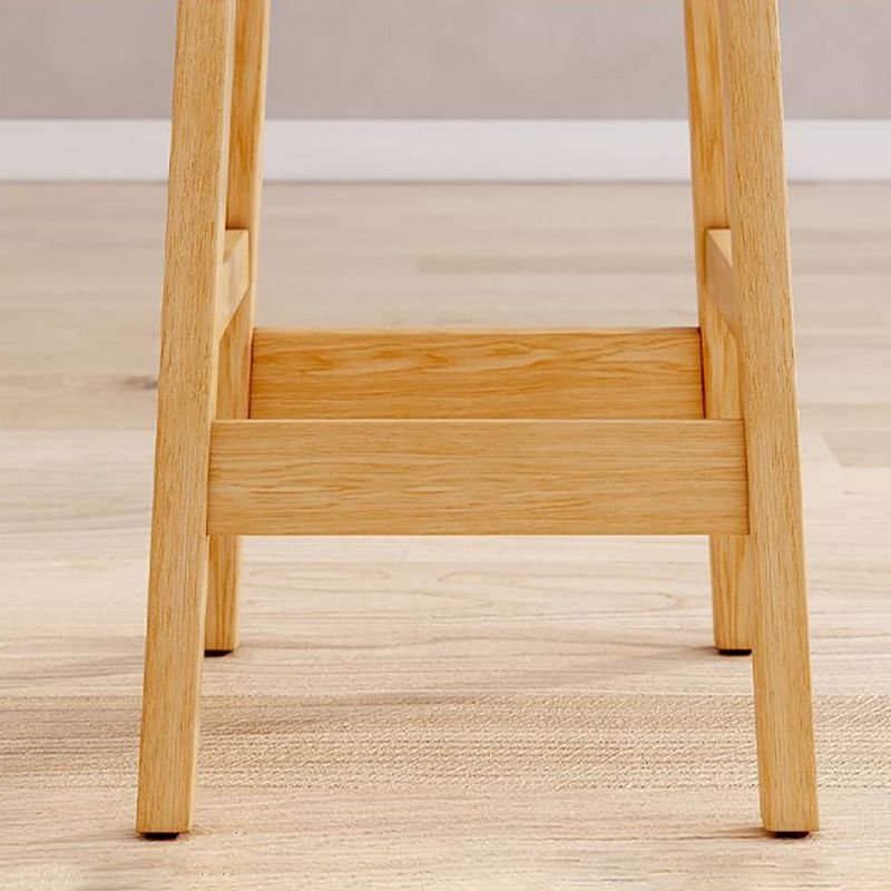 Industrial Wooden Counter Height Stool Armless Bar Stool with Cushion