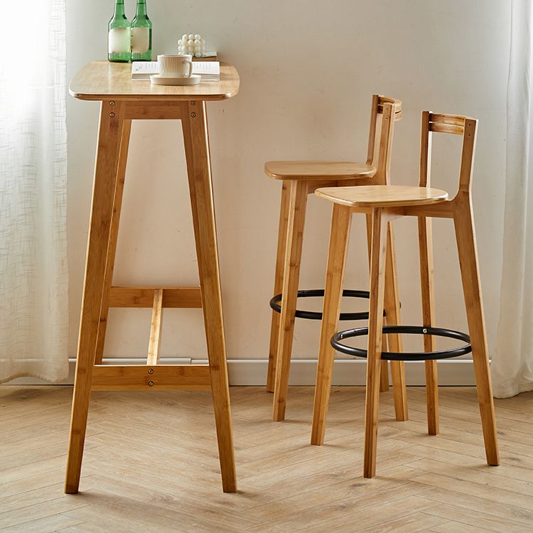 Contemporary Bar Stool Armless Wood Low Back Counter Chair with Footrest