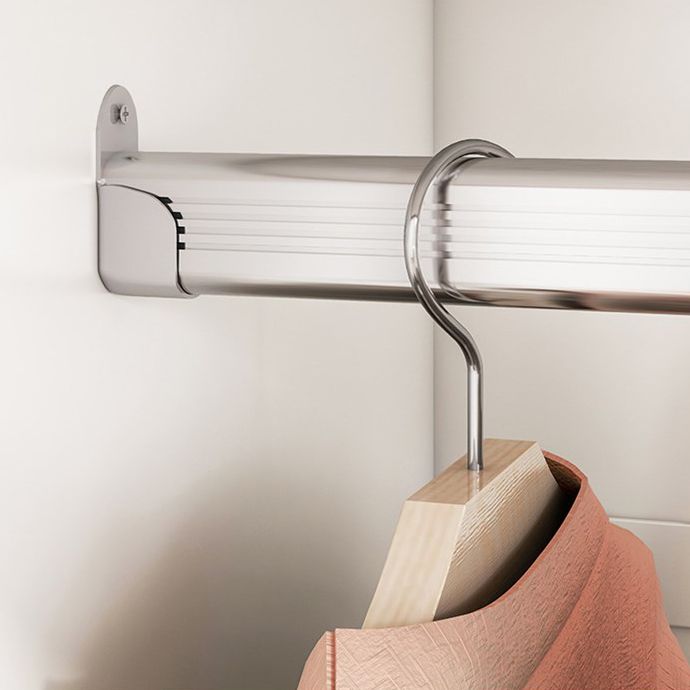 Engineered Wood Storage Cabinet with Garment Rod Modern Cabinet for Bedroom