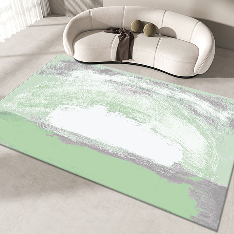 Light Pink Abstract Print Rug Polyester Modern Rug Non-Slip Backing Rug for Living Room