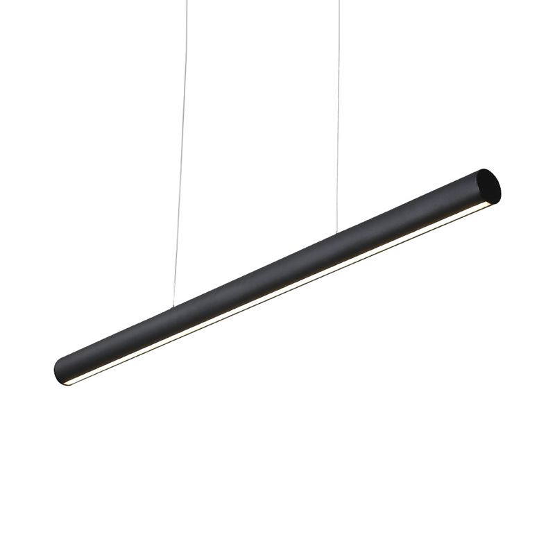 Metal Linear Pendant Chandelier Modern Led 39"/47" Wide Black Hanging Lamp Kit in White/Warm/Natural Light