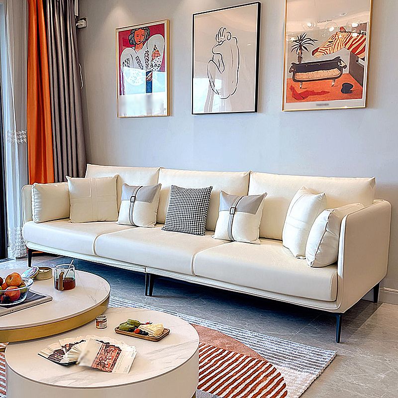 Contemporary Stain-Resistant Faux Leather Square Arm Sofa/Sectional for Living Room