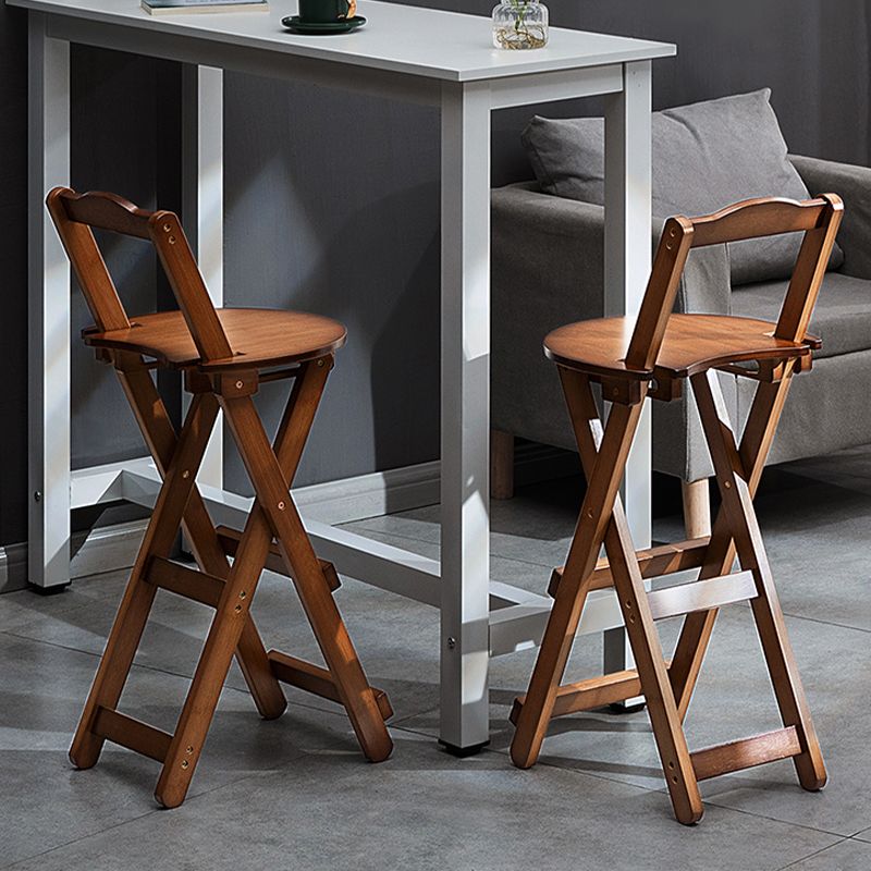 Contemporary Indoor Bar Stools Wooden Folding Low Back Stool