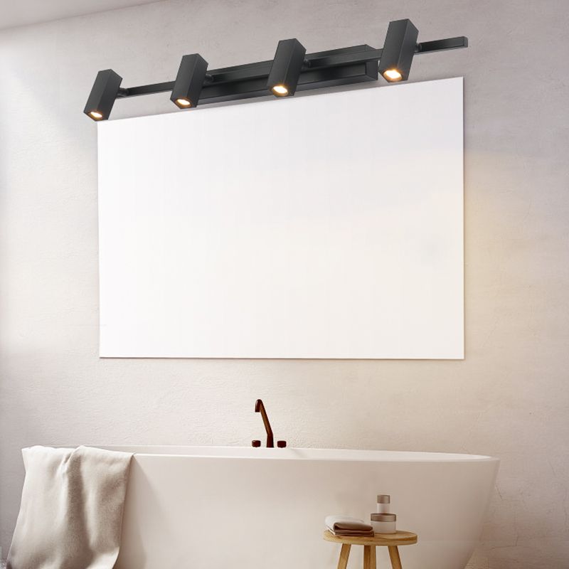 Frosted Black Angle Adjustable Vanity Light Nordic Style Minimalism Aluminum Make-up Mirror Lamp for Bathroom Vanity