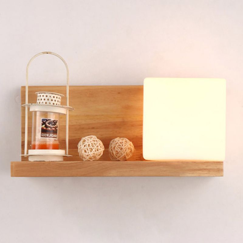 Modernos apliques de luz de pared de vidrio Square 1 luces de montaje de pared de 1 luces, barcos sin decoraciones