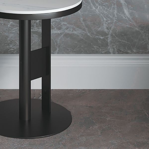 Contemporary Accent Side Table Round Pedestal Living Room Metal Corner Table