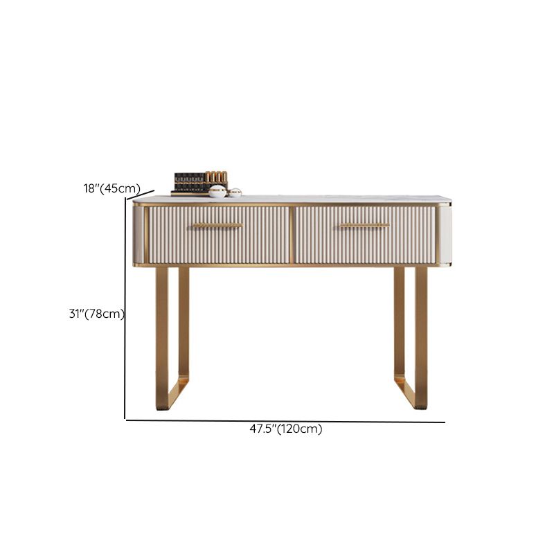 Glam 17.71" Wide Vanity Set Stone Dressing Table with Drawer
