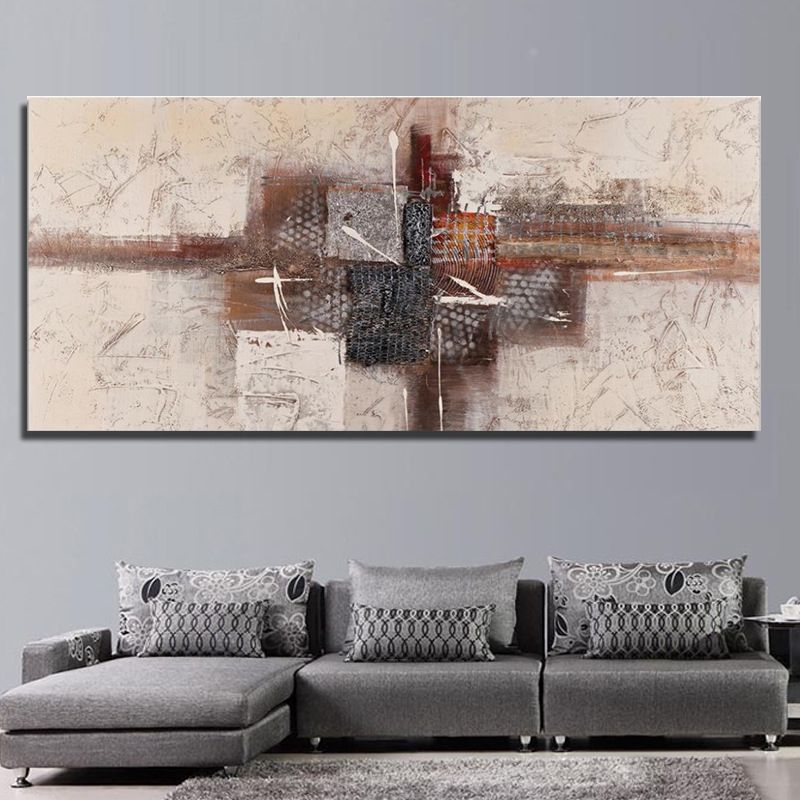 Textured Surface Abstract Wall Art Contemporary Canvas Painting for Home Interior