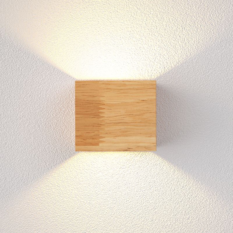 Geometric Wall Light Fixture Minimalist Style Wood Wall Lamp