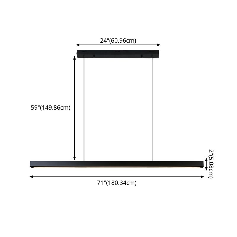 Mew Modern Island Lighting Linear 1-Light LED Pendant Lights for Dining Room