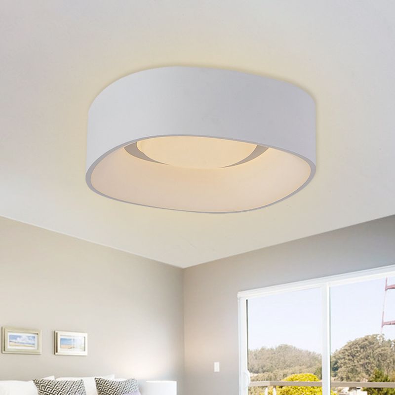Eenvoudige LED -spoelbevestiging plafondlicht wit vierkante spoeling licht met metalen tint, 19 "/23" w