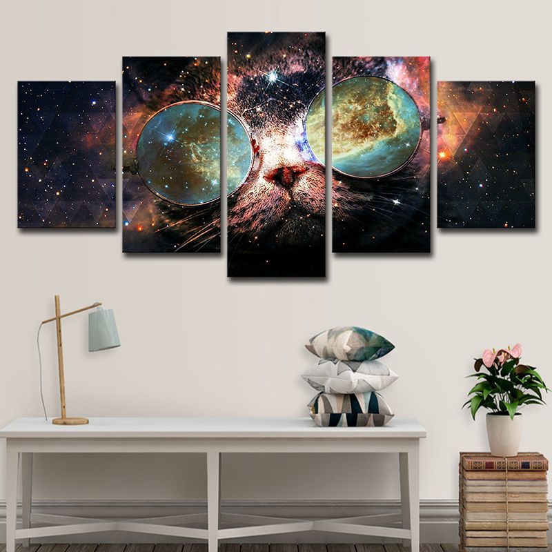 Outer Space Wall Decor Black Canvas Painting Multi-Piece, Multiple Sizes Options