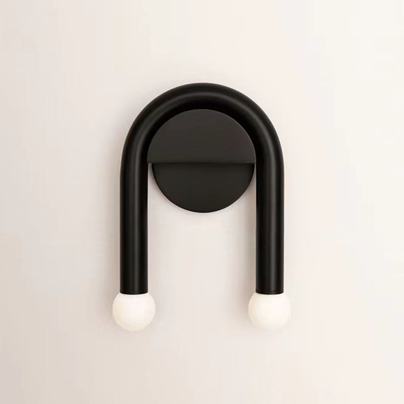 Modernism 2-Light Black Wall Mounted Sconce Metal Wall Light for Bedroom