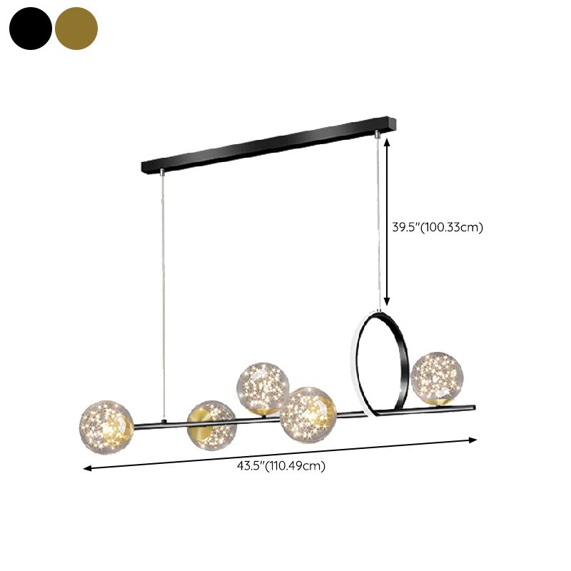 4/5-Light Golden/Black Kitchen Island Lighting LED Modernism Island Pendant Lighting