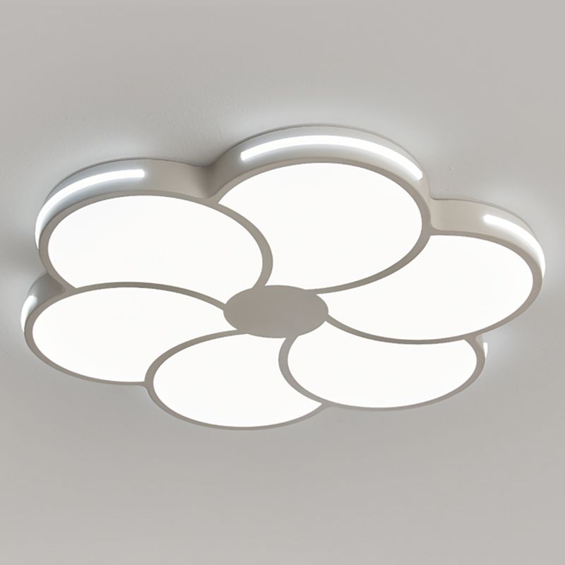 White Flower Ceiling Light Fixture Modernism LED Flush Mount for Bedroom