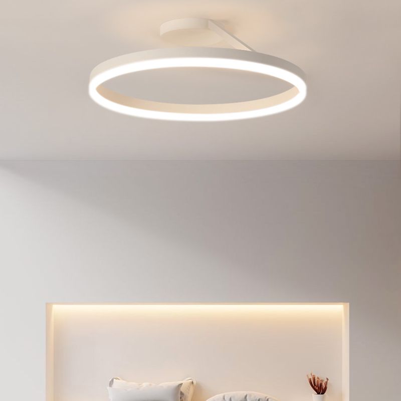 Contemporary Circular Flush Light Fixture Metal 1 Light Flush Mount Ceiling Light