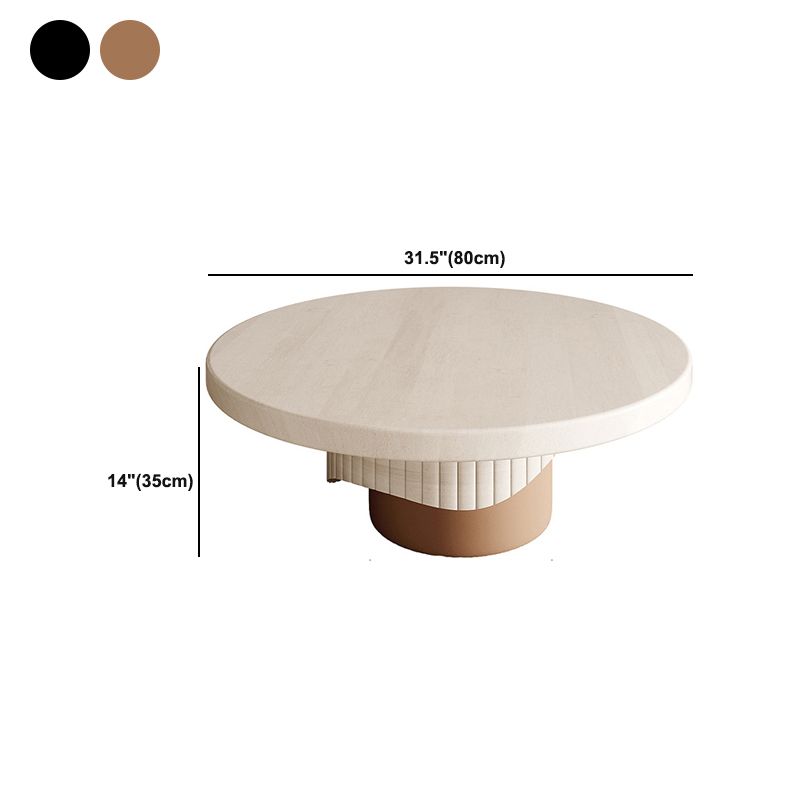 Nordic Wood Pedestal Coffee Table Macaroon Round Nesting Coffee Table