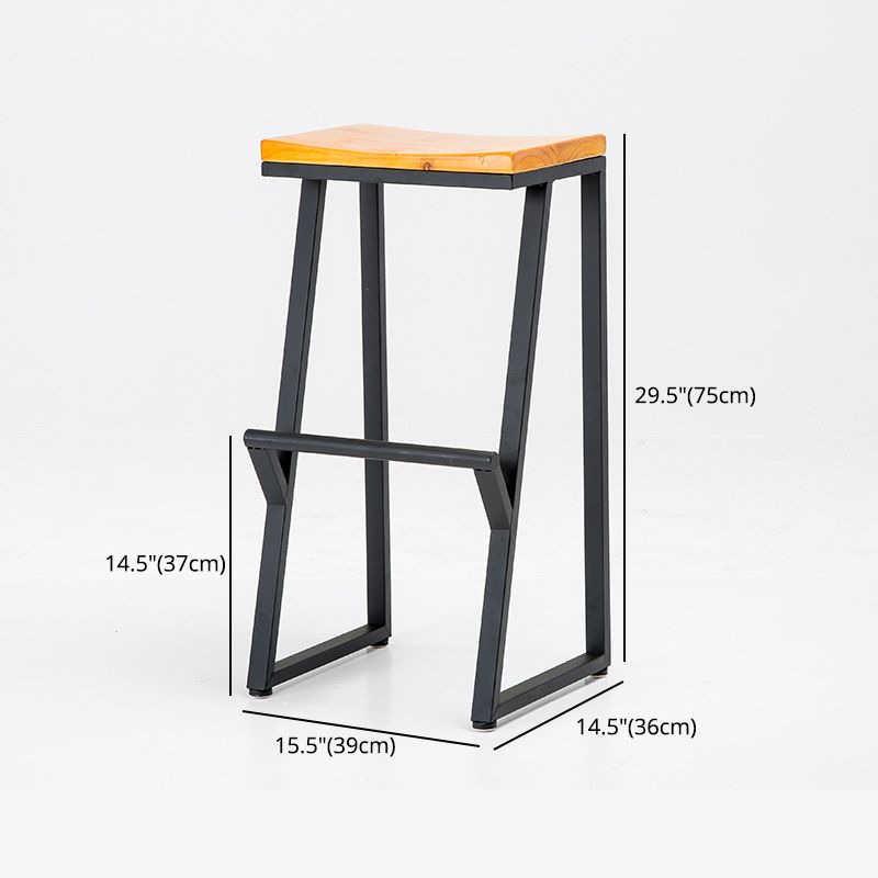 Industrial Bar and Counter Stool Backless Stool with Sled Base in Black