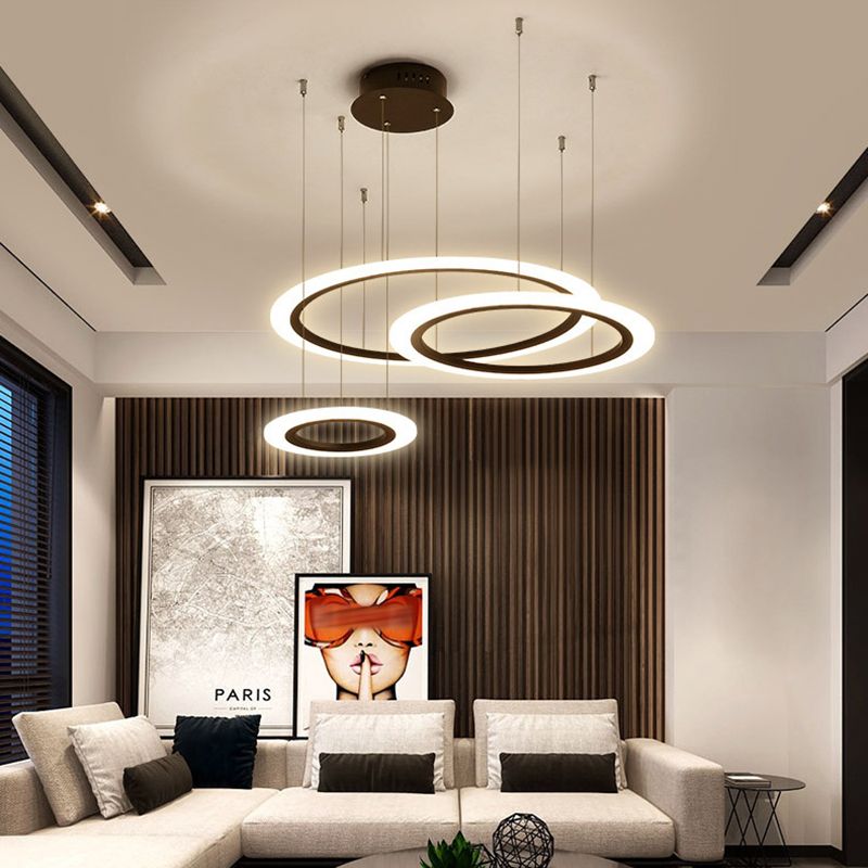 Modern Ring Chandelier Light Fixtures LED Hanging Chandelier for Restaurant