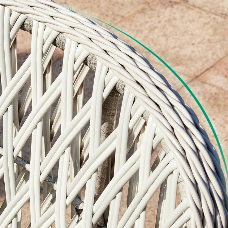 Modern Glass Top Dining Table Set 1/2/3/4/5 Pcs Rattan Outdoor Dining Set