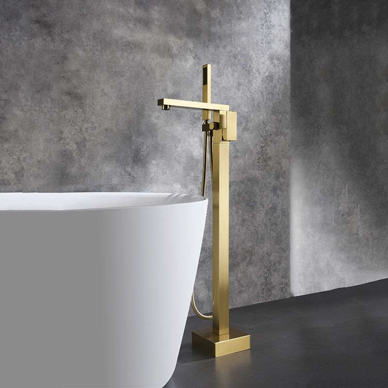 Modern Freestanding Tub Faucet Copper One Handle Floor Mounted Freestanding Bathtub Faucet