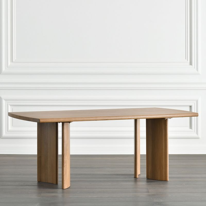 Modern Ash Wood Table for Restaurant Rectangle Dining Table with 4 Legs in Nature