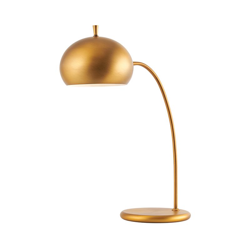 Metal Dome Nightstand Light Modernism 1 Light Brass Night Table Lighting for Bedroom