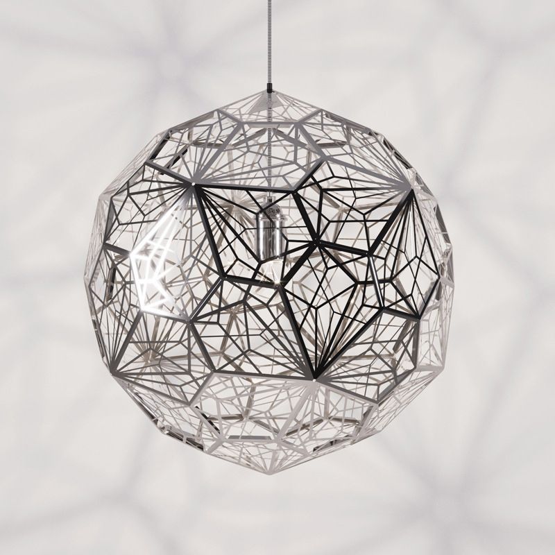 Hollowed Out Wire Sphere Pendant Lighting Modern Stylish Stainless Steel Rose Gold/Chrome Hanging Lamp Kit