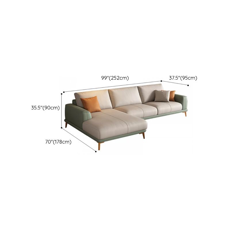 Faux Leather Sectional Sofa Stain-Resistant Sofa with Cushion Back