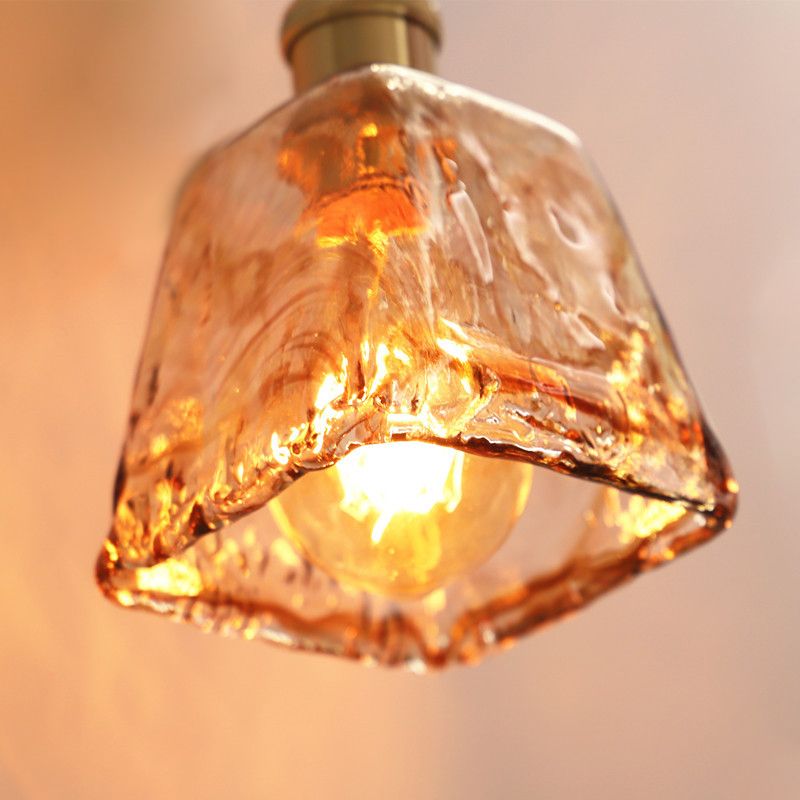 Binnen 1-Bulb Down Light Wall SCONCE LICHTING INDUSTRIËLE BRUIN GLAS SCONCE LICT BEMIDING