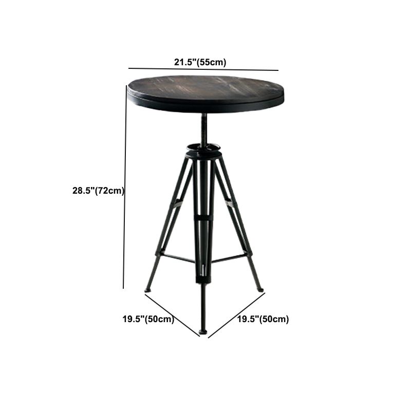 Solid Wood Pub Table Bar Height Industrial Bar Table for Indoor