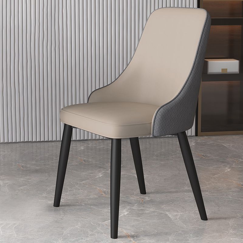 Metal Modern Dining Side Chair with Color Cushion Parsons Chair for Home