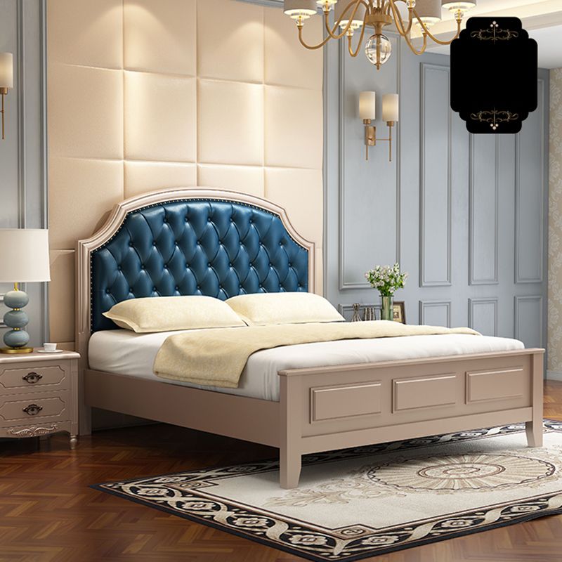 Traditional Scooped Panel Headboard Standard Bed with Button-tufted