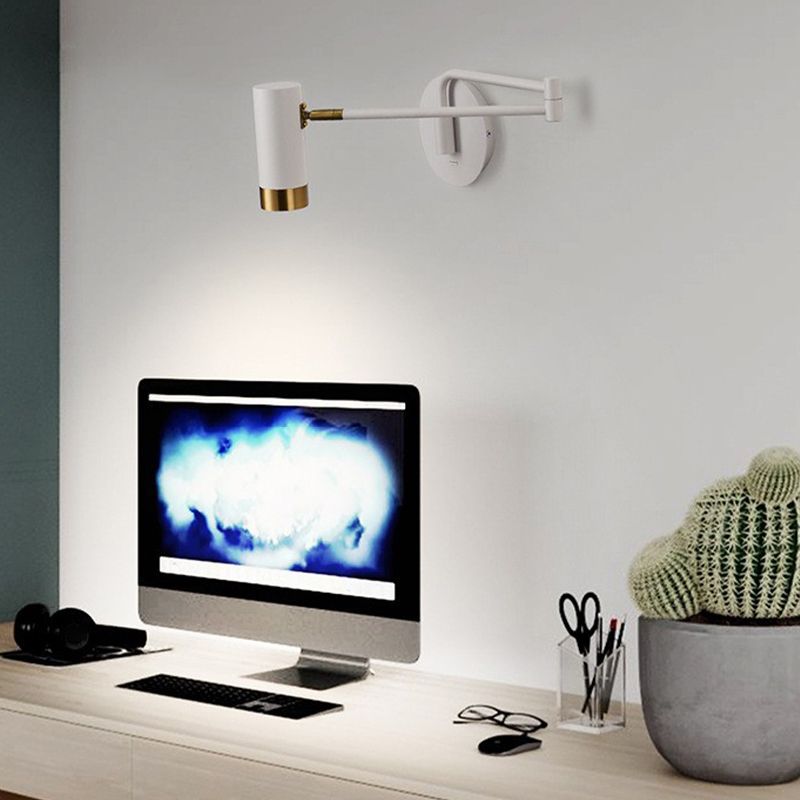 Black/White Single Modern Wall Mounted Sconce Metal Wall Light for Bedroom