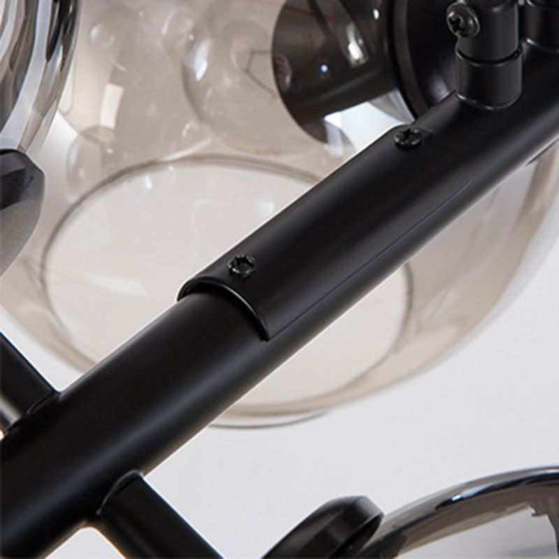 Globe 8-Light Island Light dans le style artistique moderne lampe suspendue en fer forgé avec une teinte en verre