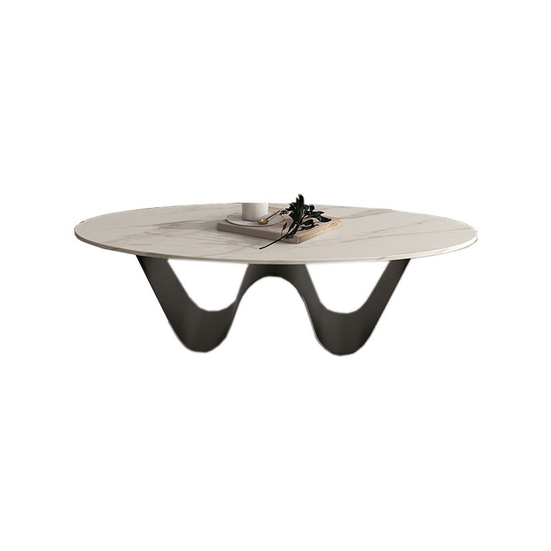 Slate Top Coffee Cocktail Table Abstract Oval Coffee or End Table