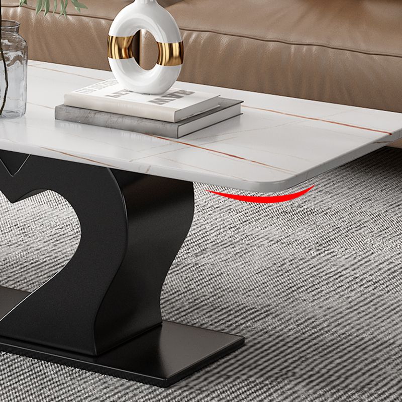 Abstract Coffee Table Set Contemporary Stone Top Cocktail Table