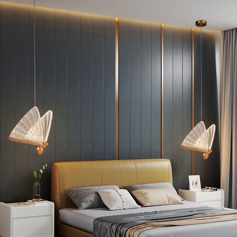 Luxurious Butterfly Style Hanging Ceiling Light, Acrylic Integrated LED Light Pendant Lighting