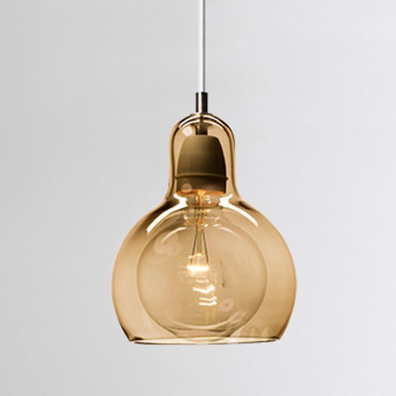 Bulb Glass 1 Light Hanging Light Fixtures Adjustable Wire Pendant Lighting for Restaurant
