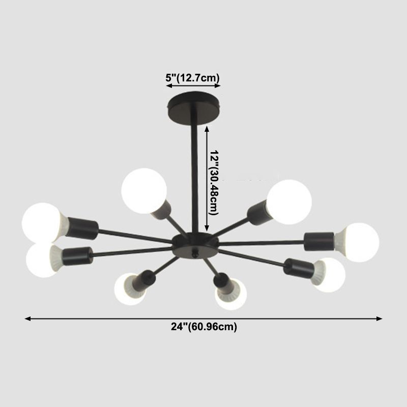 Perfur en fer antiquité de lustre antique Spoutnik suspension suspendue pour le salon