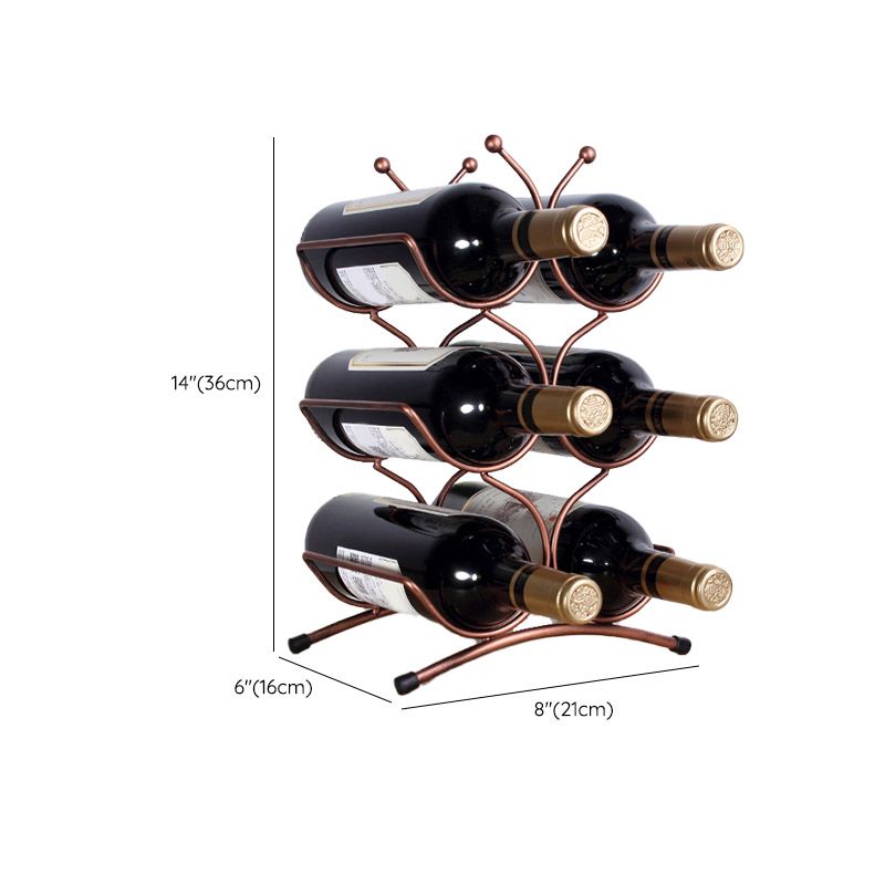 Glam Style Tabletop Wine Rack Metal Wine Bottle Rack for Kitchen
