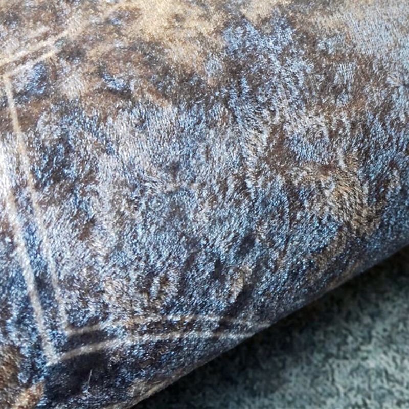 Modern Living Room Area Rug Round Contrast Panel Carpet Polyester Area Rug with Non-Slip Backing