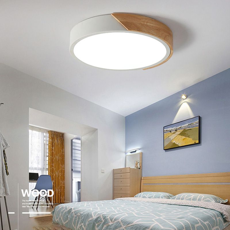 Plafonnier LED de Style macaron moderne, montage encastré géométrique en fer pour chambre à coucher