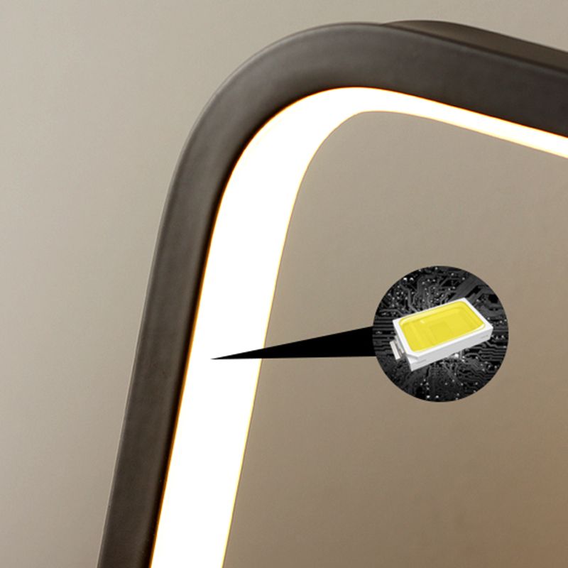 Décor d'art décor de nuit rectangulaire lampe de table de lit de chevet à LED noir chargeur sans fil avec port USB