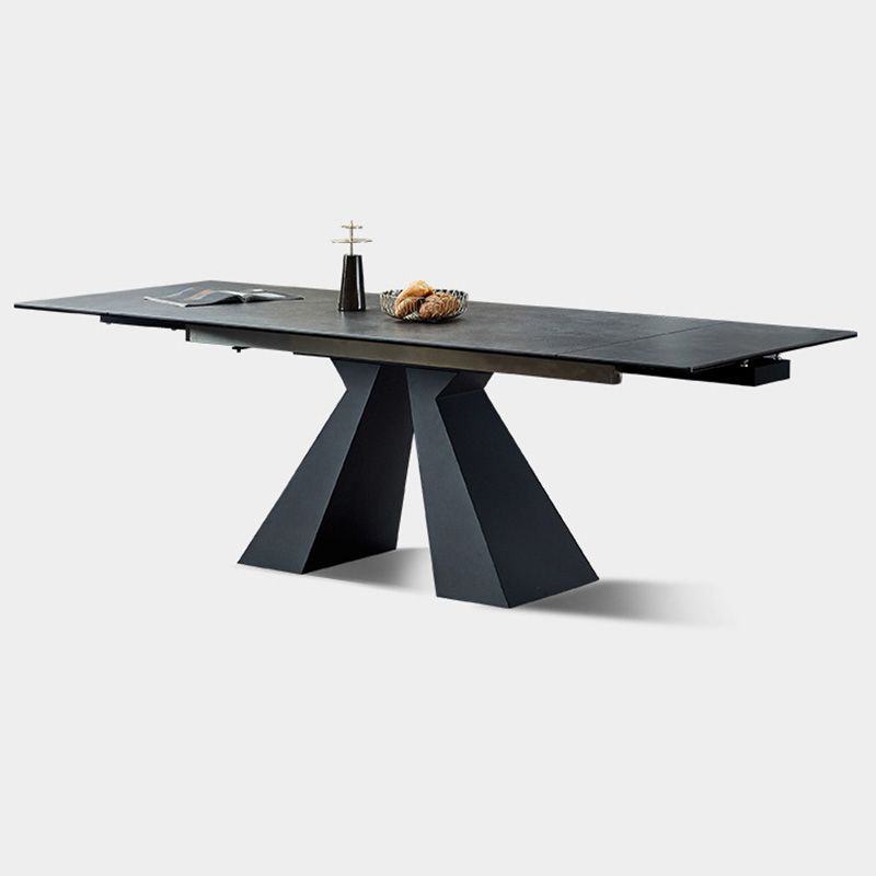 Modern Sintered Stone Extendable Dining Table Set Rectangle Home Dining Set
