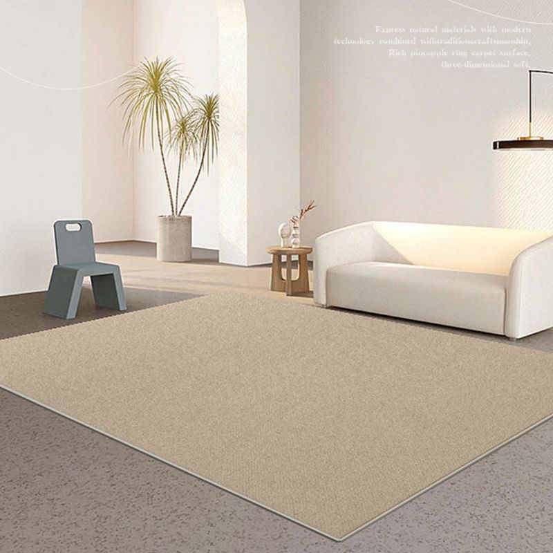 Beige modern tapijt, polyester, puur kleur, binnentapijt, wasbaar tapijt voor woondecoratie