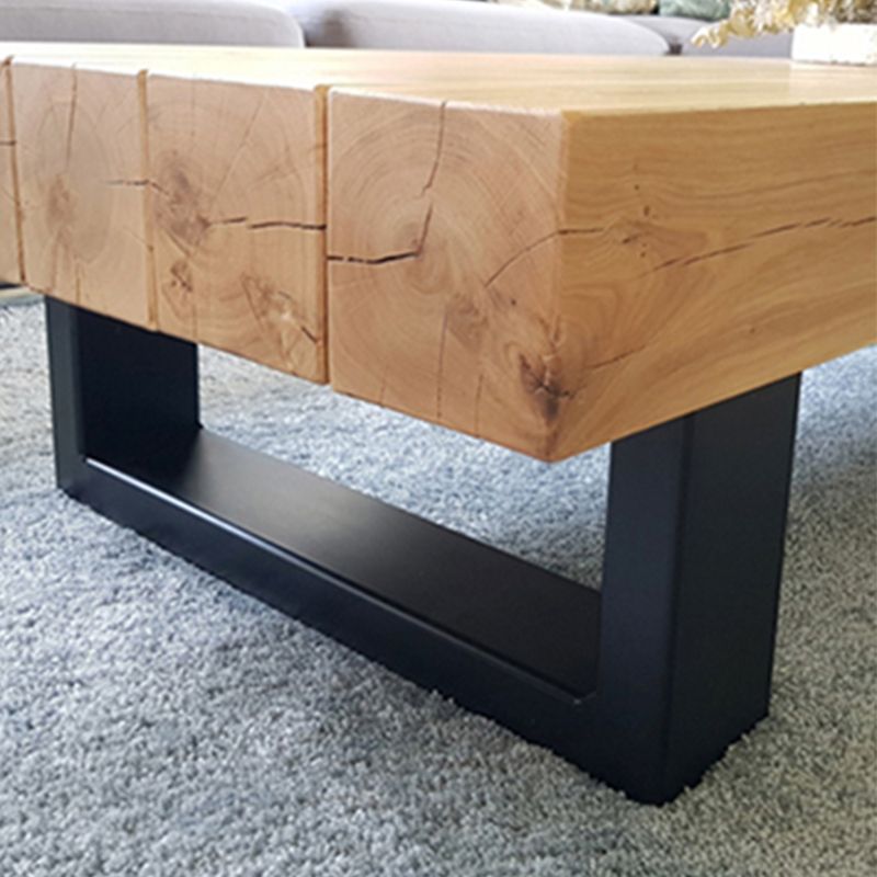 Solid Wood Coffee Table No Distressing Rectangle Single Coffee Table